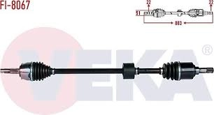 KOMPLE AKS SAG ON FIAT LINEA (323) 1.4 UZUNLUK 883mm 2007-